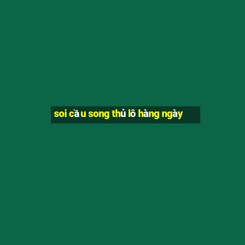 soi cầu song thủ lô hàng ngày