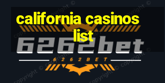 california casinos list