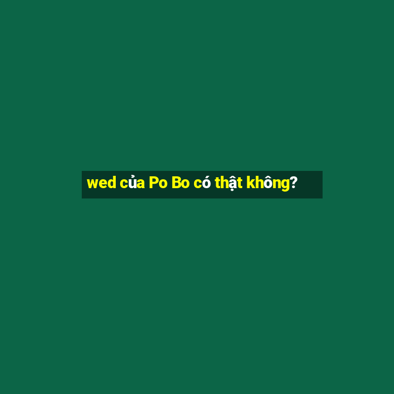 wed của Po Bo có thật không?