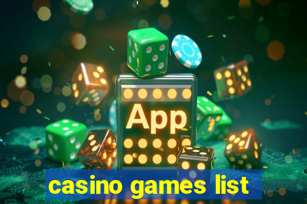 casino games list