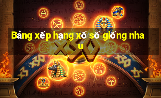 Bảng xếp hạng xổ số giống nhau