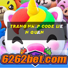 trang nhập code liên quân