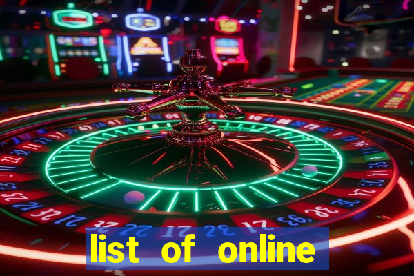 list of online casino games