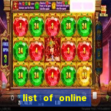 list of online casino games