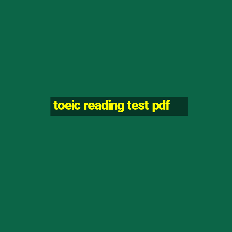 toeic reading test pdf