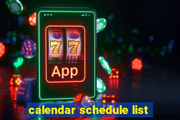 calendar schedule list