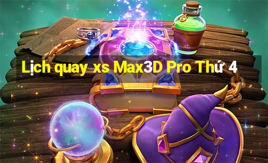 Lịch quay xs Max3D Pro Thứ 4