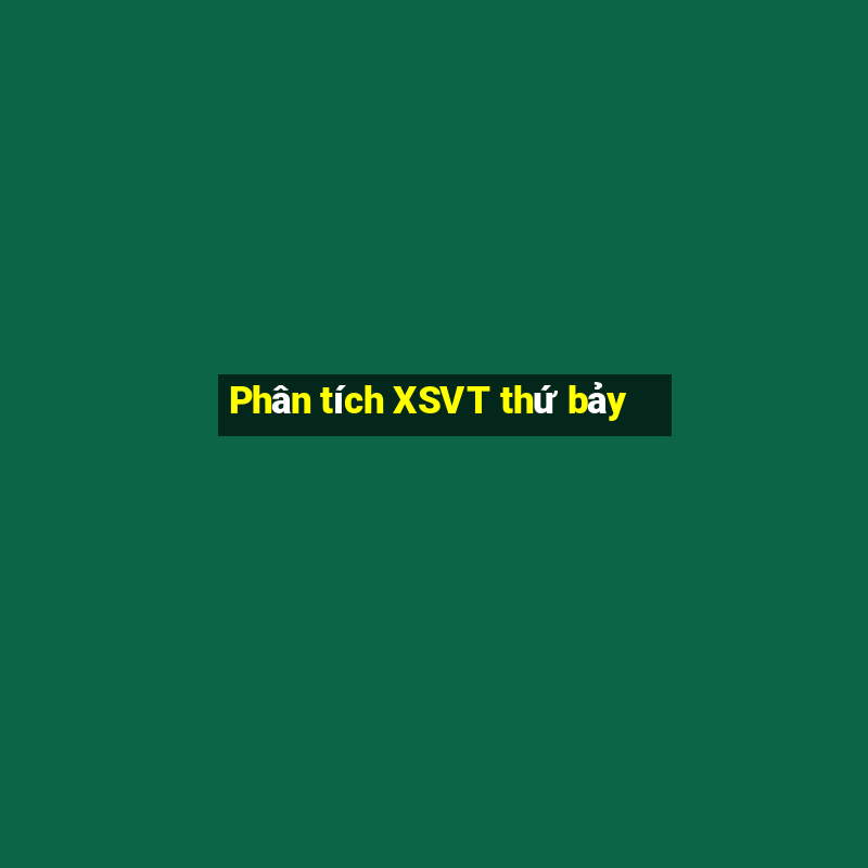 Phân tích XSVT thứ bảy