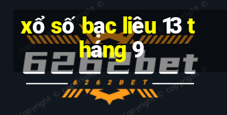 xổ số bạc liêu 13 tháng 9