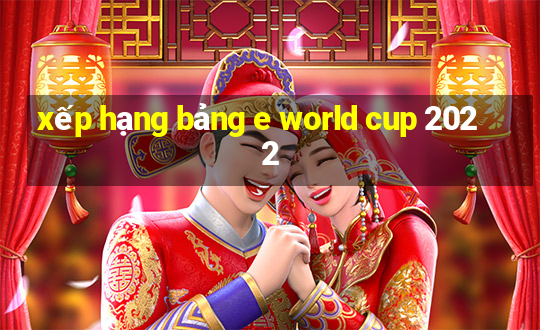 xếp hạng bảng e world cup 2022