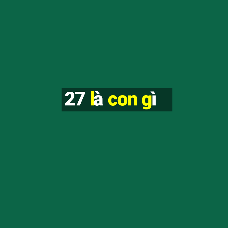 27 là con gì