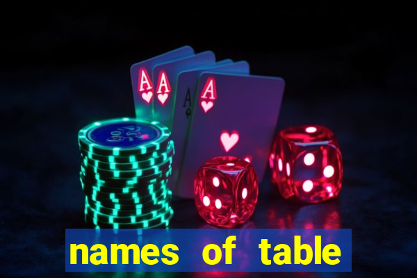 names of table games casino