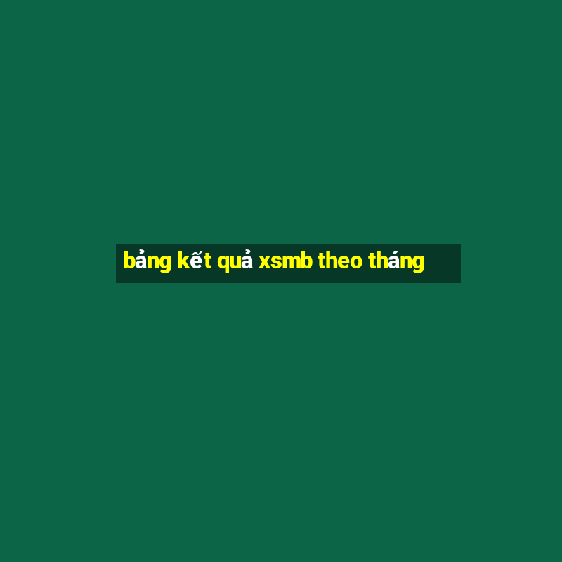 bảng kết quả xsmb theo tháng