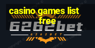 casino games list free