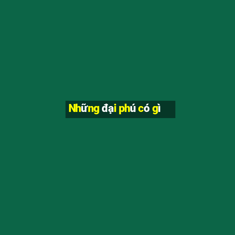 Những đại phú có gì