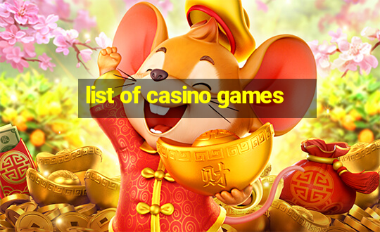 list of casino games